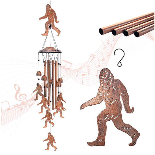 Bigfoot Wind Chimes Outdoor Big Foot Sasquatch Gifts for Men/Women/Dad/Grandpa Birthday Gift Memorial Gift Metal WindChimes for Outside/Indoors, Home, Lawn, Porch, Patio, Garden Decor, Yard Decoration