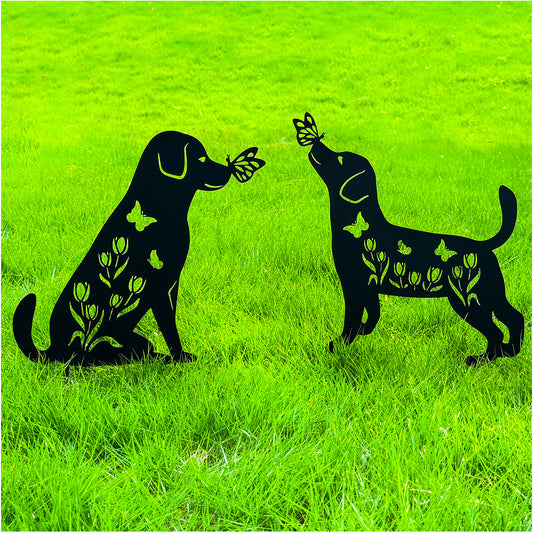 Dog Metal Decorative Garden Stakes Dog Gifts for Women/Men Dog Lovers Gifts Silhouette Statues for Yard Art, Outside, Patio, Outdoor Decor, Garden Decorations, Lawn Ornaments