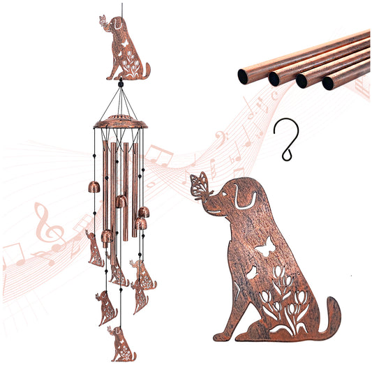 Dog Wind Chimes Outdoor Dog Gifts for Women/Men/Mom/Grandma/Wife/Friends Birthday Gifts Memorial Gift Metal WindChimes for Outside/Indoors, Home, Lawn, Porch, Patio, Garden Decor, Yard Decorations