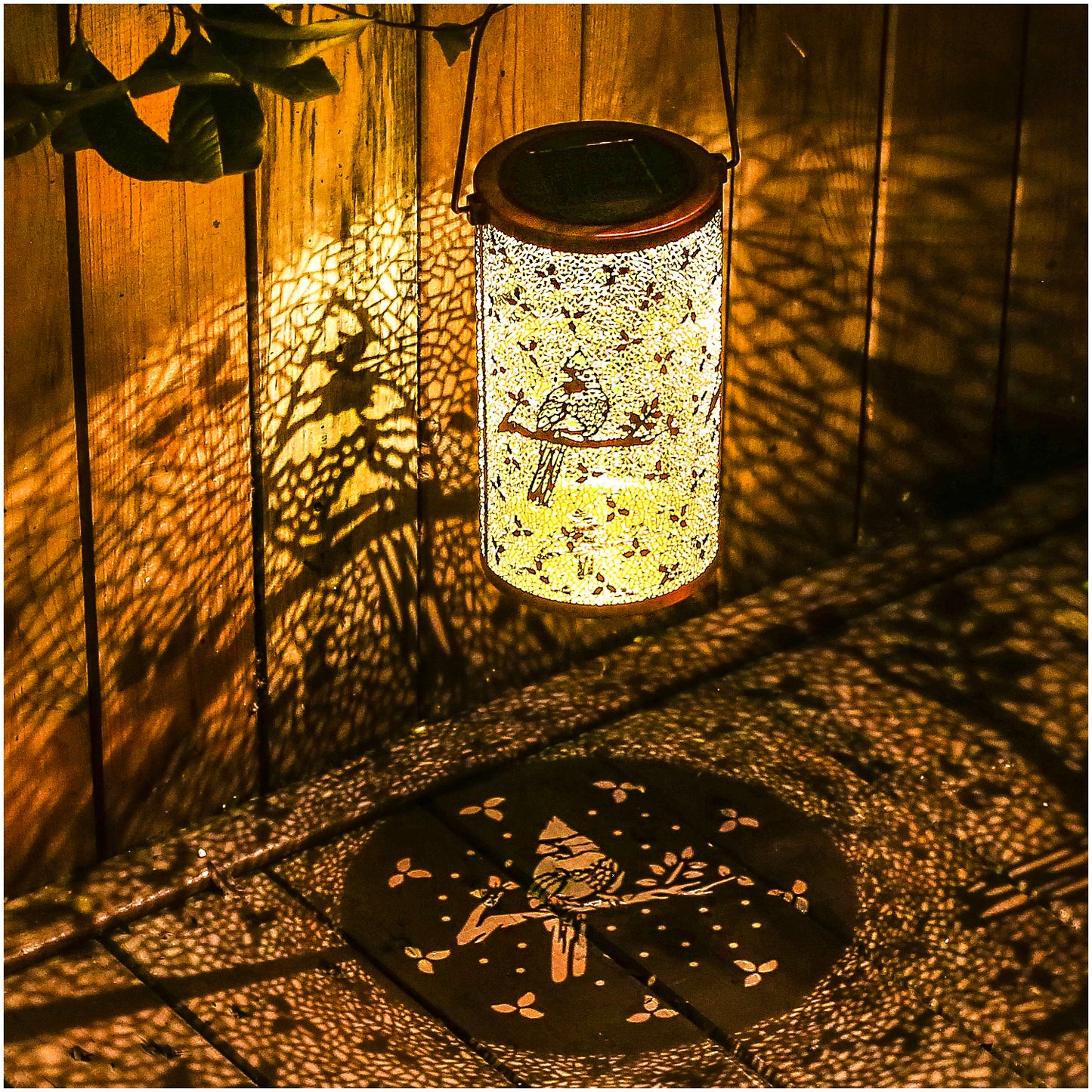 Cardinal Solar Lanterns Outdoor Waterproof Hanging Solar Lights Cardinal Gifts for Women Men Metal Bird Decorative LED Lanterns for Yard, Patio, Lawn, Tabletop, Pathway, Landscape, Garden Decor