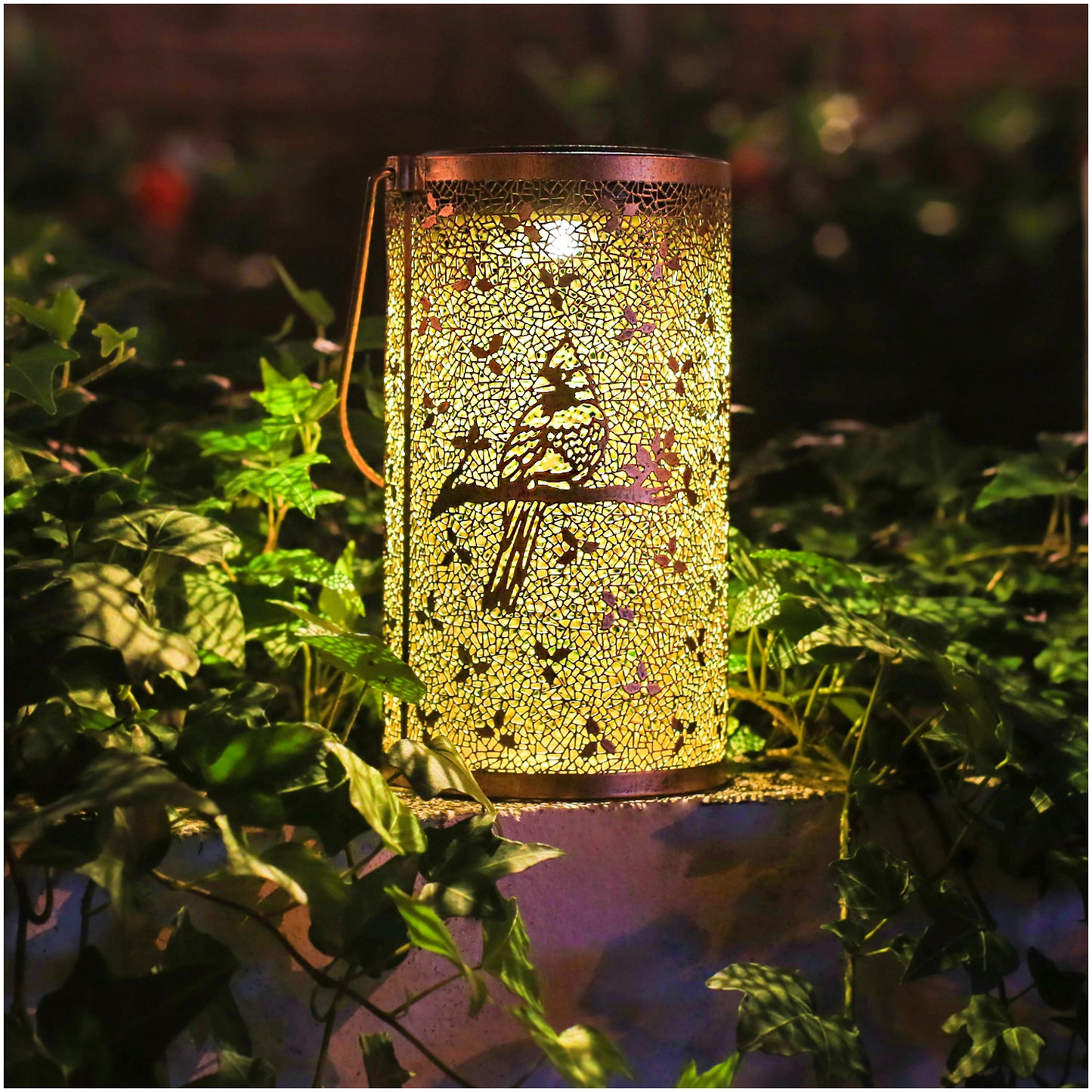 Cardinal Solar Lanterns Outdoor Waterproof Hanging Solar Lights Cardinal Gifts for Women Men Metal Bird Decorative LED Lanterns for Yard, Patio, Lawn, Tabletop, Pathway, Landscape, Garden Decor